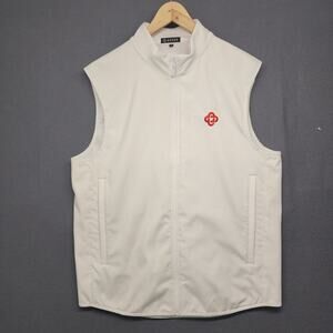 Asher Vest Mens Large White Full Zip Cornerstone of Hope Logo Performance Golf